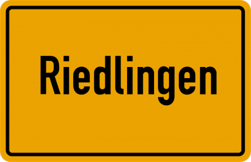 Ortsschild Riedlingen, Kreis Donauwörth