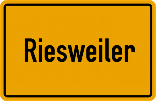 Ortsschild Riesweiler, Hunsrück