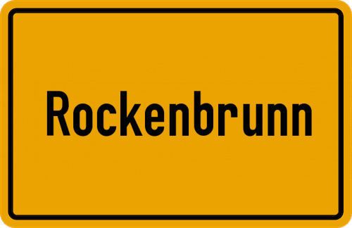 Ortsschild Rockenbrunn, Mittelfranken