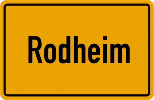 Ortsschild Rodheim, Horloff