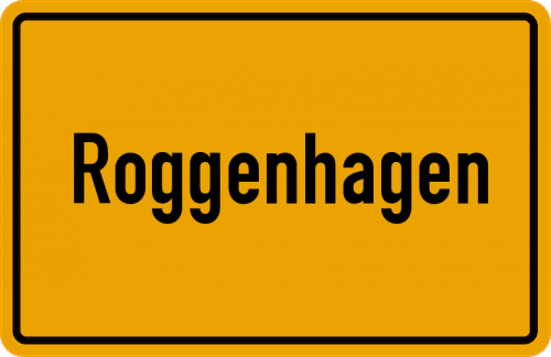 Ortsschild Roggenhagen