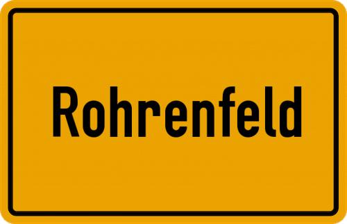 Ortsschild Rohrenfeld, Kreis Neuburg an der Donau