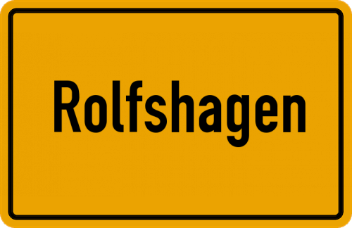 Ortsschild Rolfshagen, Kreis Grafschaft Schaumburg