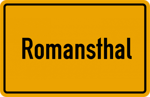 Ortsschild Romansthal, Oberfranken