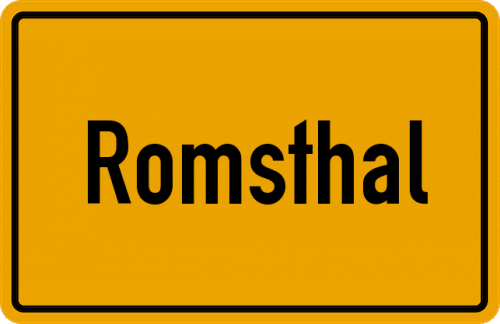 Ortsschild Romsthal