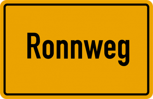 Ortsschild Ronnweg, Kreis Pfaffenhofen an der Ilm