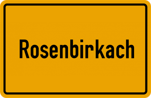 Ortsschild Rosenbirkach