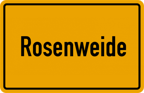 Ortsschild Rosenweide