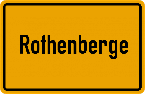 Ortsschild Rothenberge, Kreis Steinfurt