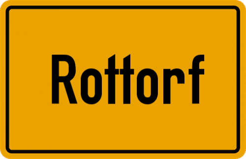 Ortsschild Rottorf, Kreis Helmstedt