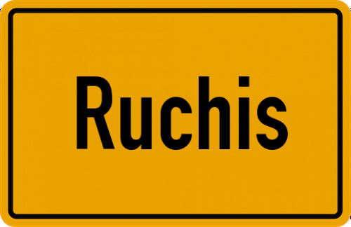 Ortsschild Ruchis, Allgäu