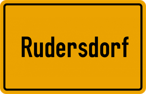 Ortsschild Rudersdorf, Westfalen