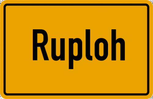 Ortsschild Ruploh, Westfalen