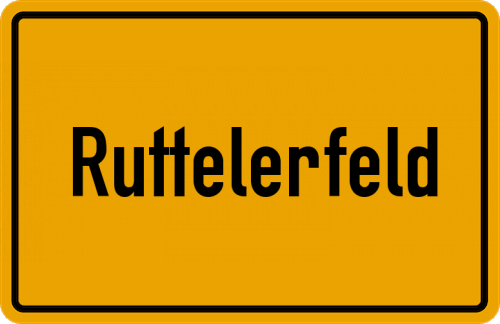Ortsschild Ruttelerfeld, Kreis Friesland