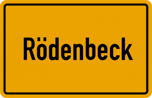 Ortsschild Rödenbeck, Kreis Grafschaft Diepholz