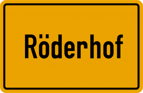 Ortsschild Röderhof, Pfalz