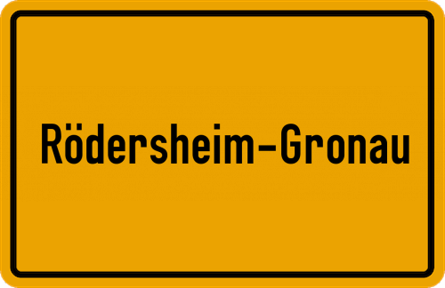 Ortsschild Rödersheim-Gronau