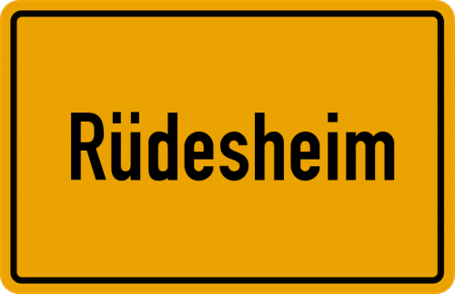 Ortsschild Rüdesheim, Kreis Bad Kreuznach
