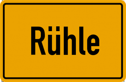Ortsschild Rühle, Kreis Meppen