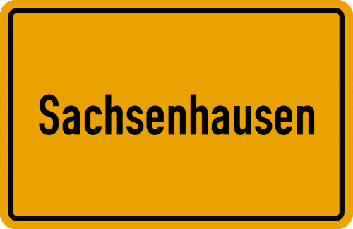 Ortsschild Sachsenhausen, Kreis Ziegenhain, Hessen