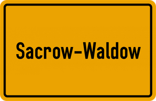 Ortsschild Sacrow-Waldow