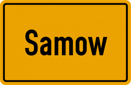 Ortsschild Samow