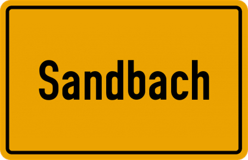Ortsschild Sandbach, Hessen