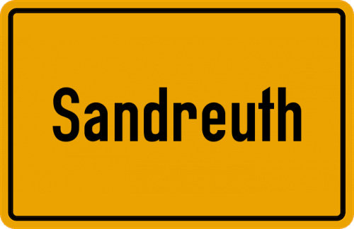 Ortsschild Sandreuth, Oberfranken