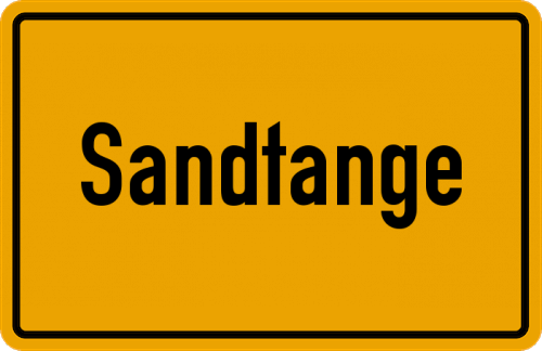 Ortsschild Sandtange, Kreis Oldenburg, Oldenburg