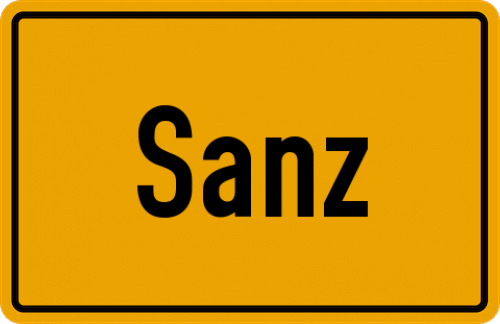 Ortsschild Sanz