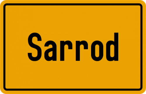 Ortsschild Sarrod, Kreis Schlüchtern