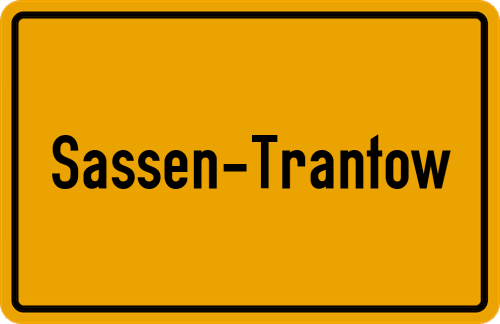 Ortsschild Sassen-Trantow