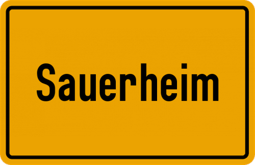 Ortsschild Sauerheim, Oberfranken