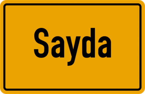 Ortsschild Sayda