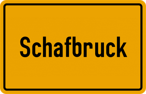 Ortsschild Schafbruck