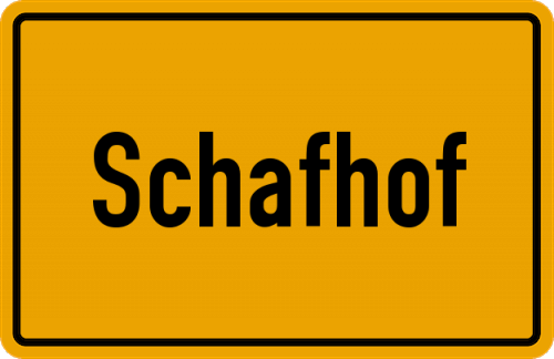 Ortsschild Schafhof, Kreis Coburg