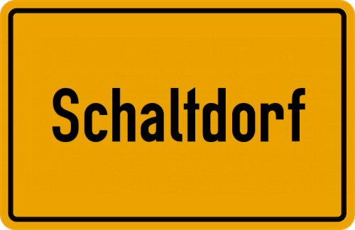 Ortsschild Schaltdorf, Kreis Rottenburg an der Laaber
