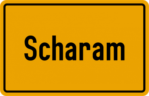Ortsschild Scharam, Kreis Traunstein, Oberbayern