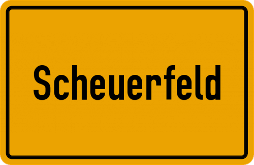 Ortsschild Scheuerfeld, Oberfranken