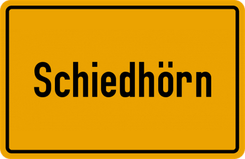 Ortsschild Schiedhörn, Gemeinde Oldenswort