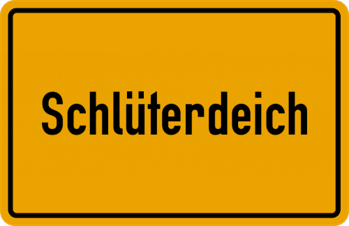 Ortsschild Schlüterdeich, Kreis Wesermarsch
