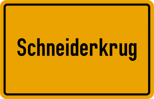 Ortsschild Schneiderkrug, Gemeinde Emstek