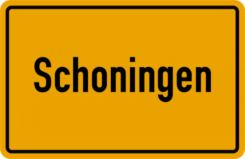 Ortsschild Schoningen, Solling