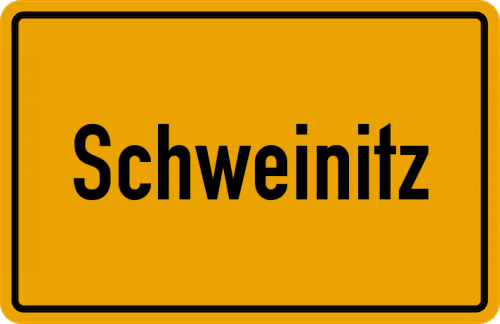 Ortsschild Schweinitz, Elster