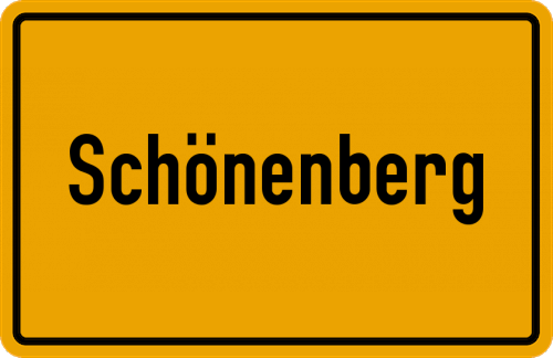 Ortsschild Schönenberg, Kreis Günzburg