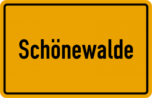 Ortsschild Schönewalde, Niederlausitz