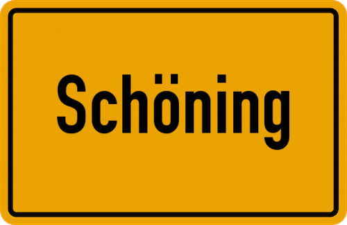 Ortsschild Schöning, Kreis Paderborn