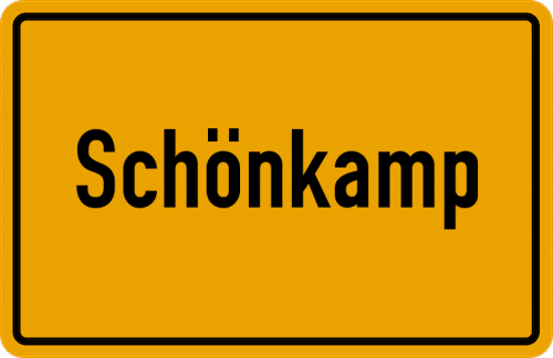 Ortsschild Schönkamp