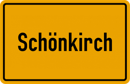 Ortsschild Schönkirch