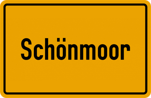 Ortsschild Schönmoor, Holstein